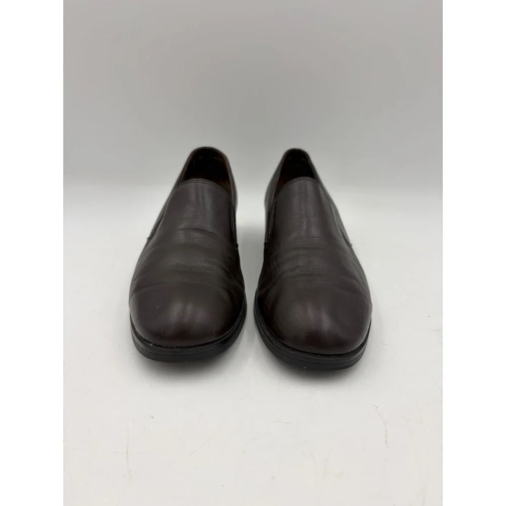Munro Women 10 Narrow SS Dark Brown Leather Loafers Dress Shoe Low Heel USA EUC